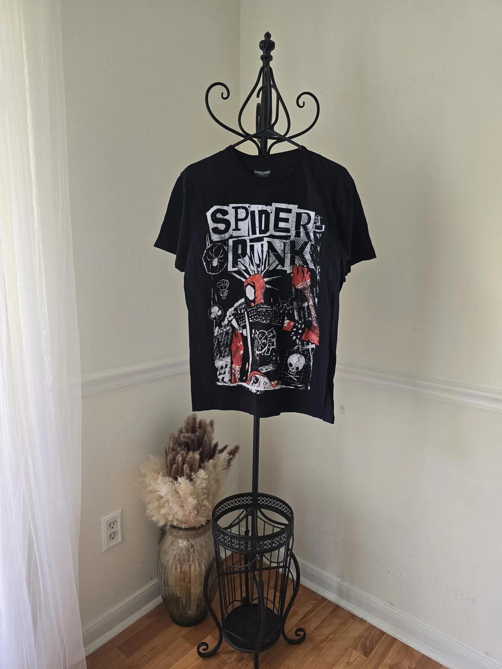 Spider Punk Graphic Tee - Black & Red Kids Shirt Large